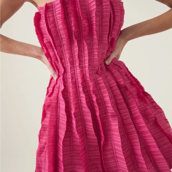 strapless open back dress Strapless Pleated Long Mink Color Dress – John Paul Ataker main image 0